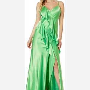 Betsy & Adam Elegant Green Evening Dress